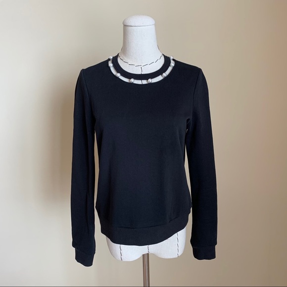 Closet clean out! Rebecca Minkoff Open Neckline Pearl Sweatshirt XS - Picture 4 of 11